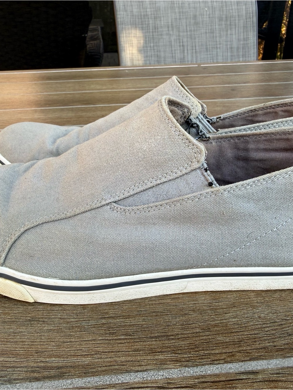 UGG Men's Slip-On Canvas Loafers in Light Gray